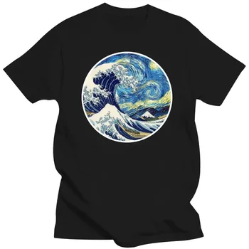 Новая футболка The Great Wave on a Starry Night hokusai great wave off kanagawa starry night oil