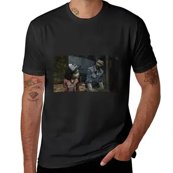 Новые футболки The Walking Dead-Клементина и Ли, футболки на заказ, футболки на заказ, мужские винтажные футболки