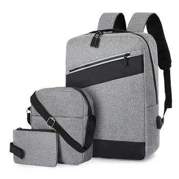 Оригинальный заводской заказ 2023usb, сумка для зарядки компьютера, набор из трех предметов, деловой рюкзак, холщовая сумка, школьная сумка Оптом