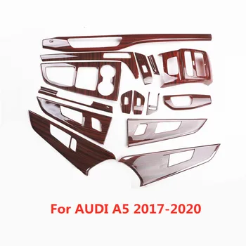 Отделка центральной консоли автомобиля деревом, Молдинг панели управления стеклами, Отделка салона AUDI A5 2017 2018 2019 2020