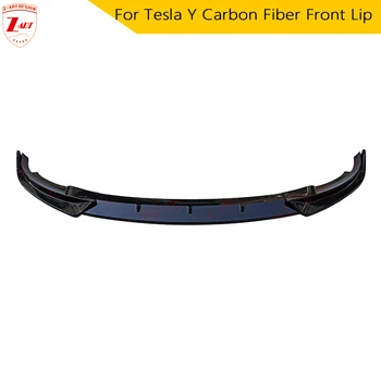 Передний подбородок из углеродного волокна Z-ART для Tesla Model Y, Передняя губа из углеродного волокна для Tesla, губа переднего бампера для модели Y, Автомобильные Аксессуары