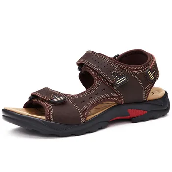 Повседневные мужские мягкие сандалии из натуральной кожи, Удобная пляжная обувь, высококачественные мужские летние мужские сандалии в римском стиле, Размер 38-48