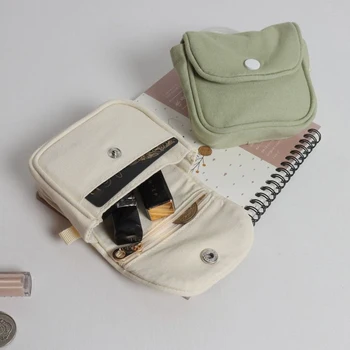 Портативный кошелек для монет, новый однотонный мини-кошелек для наличных, легкая хлопковая сумка для наушников, женская сумка для ключей, держатель для проездных карт.
