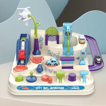 Приключенческая игра, гоночная модель железнодорожного вагона, развивающие игрушки, детский мозг, Механический интерактивный поезд, Животные, Космическая ракета, игрушка