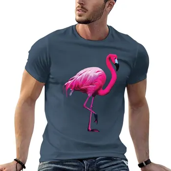 Розовый фламинго на фиолетовой футболке, футболки для любителей спорта, футболки на заказ, создайте свою собственную одежду для мужчин