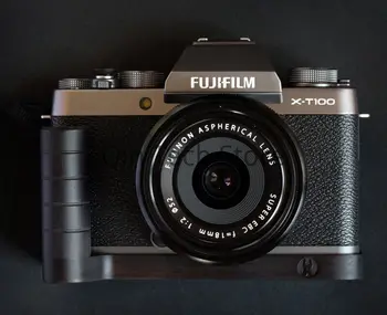 Ручка ручной работы из черного дерева и эбенового дерева L-Образная пластина f Fujifilm Fuji X-T100 Camera