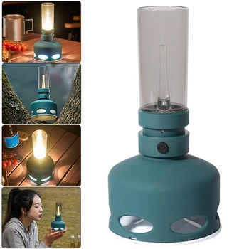 Светодиодная Керосиновая лампа, 3 режима освещения, лампа для атмосферы кемпинга с антивзрывным абажуром, Портативная походная лампа для кемпинга, пикника
