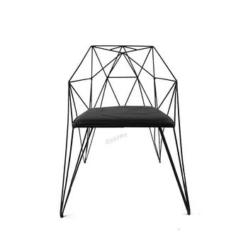 Скандинавский обеденный стул для креативного досуга, для переговоров, Полый проволочный стул, современный простой балконный стул, Железный уличный стул для двора