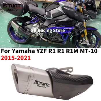 Слипоны Для Yamaha R1 YZF R1 R1M MT10 2015-2021 Мотоциклетные Выхлопные Системы Escape Moto Глушитель Среднего Звена Трубы Крышка Из Углеродного Волокна