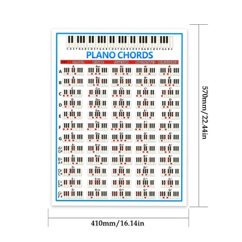 Табулатура Наклейка для практики аккордов для фортепиано 88 клавиш Схема аппликатуры для начинающих Большой аккорд для фортепиано Cha