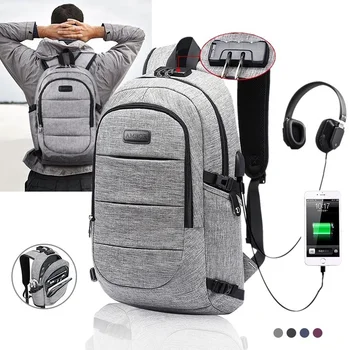 Тренировочный модный повседневный Оксфордский рюкзак Водонепроницаемые Деловые рюкзаки для ноутбука Мужские Женские дорожные сумки USB-зарядка Противоугонная сумка