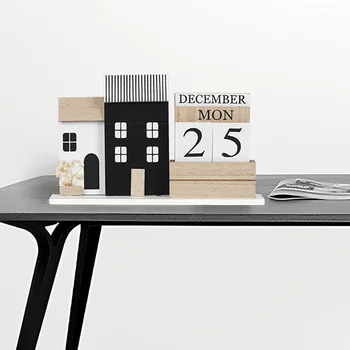 Украшения, Деревянный настольный календарь (30 * 6 * 19 см), Мини-стол для планирования времени, Ремесленный Дисплей месяца и даты, офис