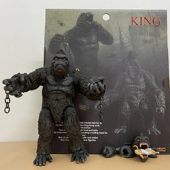 Фигурка Кинг-Конга, черно-белая версия, фигурка Kingkong, настольная коллекционная модель, Игрушка в подарок 18 см